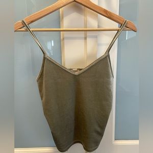 Garage velvet olive green tank top